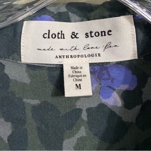 Cloth & Stone Anthropologie Floral Camo Blouse | M - Picture 3 of 5